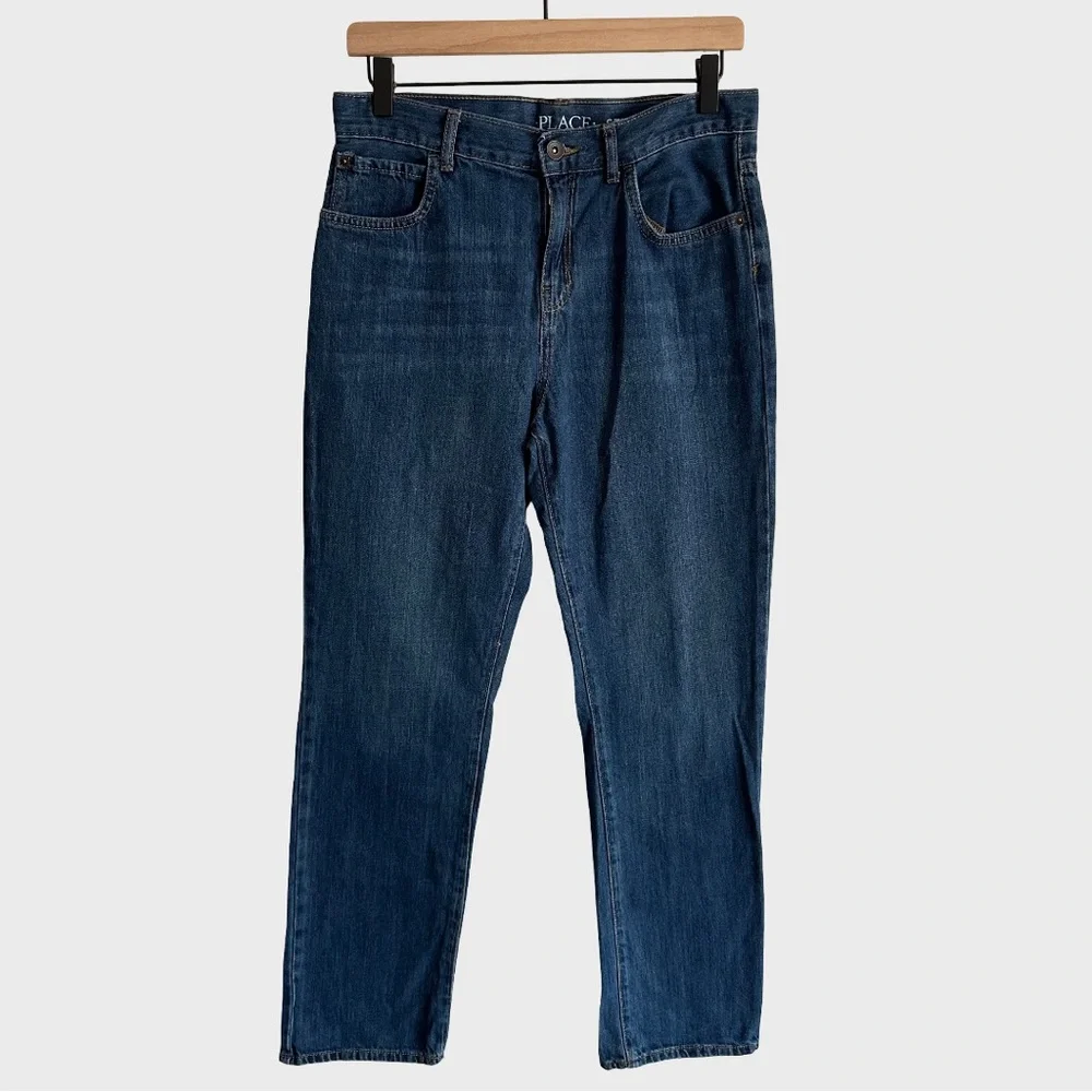 NWT The Children’s Place Boys Straight Jeans Dark Jupiter Blue 16H 16 Husky